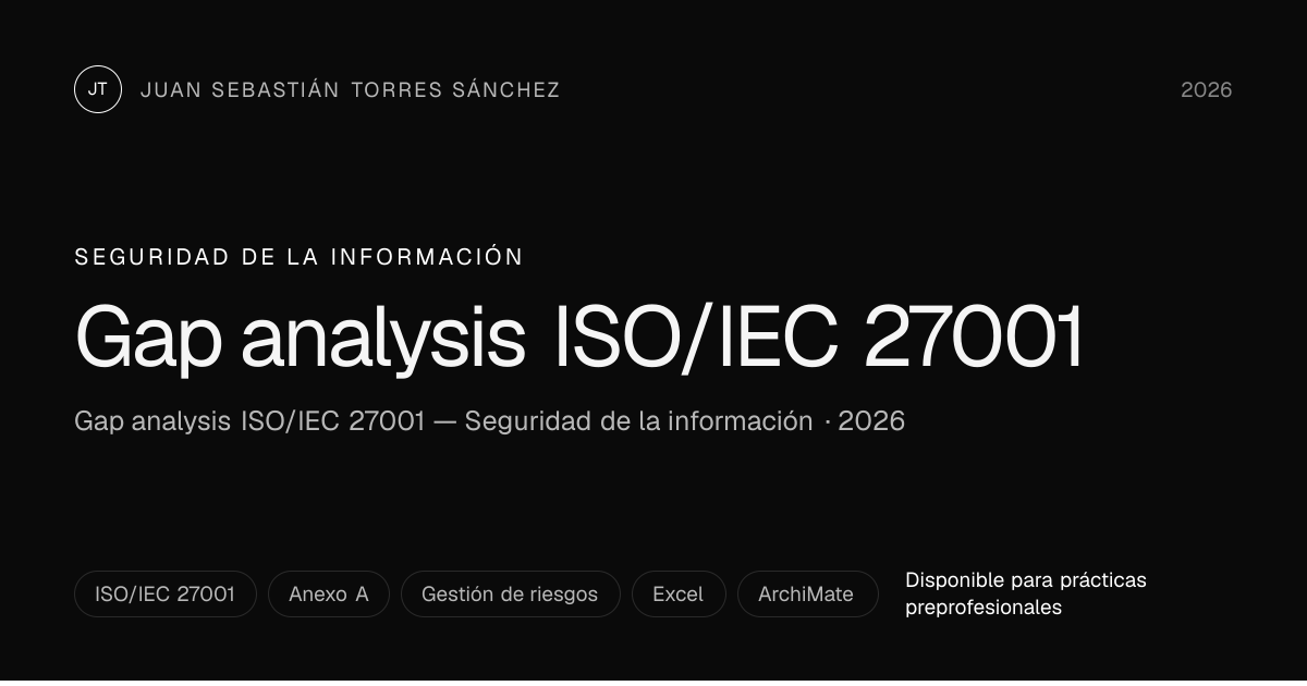 Gap analysis ISO/IEC 27001 — Juan Torres